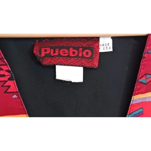 Vintage Pueblo Aztec Western Boho Cowboy Vest Made In USA Women's Size M - Picture 4 of 9